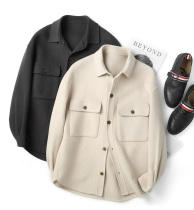 Woolen coat mens short loose English style wool double-sided tweed coat mens handsome tooling woolen jacket tide