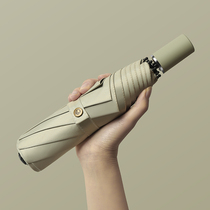 Umbrella Folding parasol Womens Sunscreen Anti-ultraviolet Sunshine and Rain Simple hipster Automatic Black Glue Umbrella