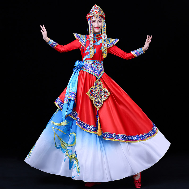Mongolian costume Mongolian performance costume Ethnic minority dance costume Andai dance top bowl dance Chopstick dance costume Female