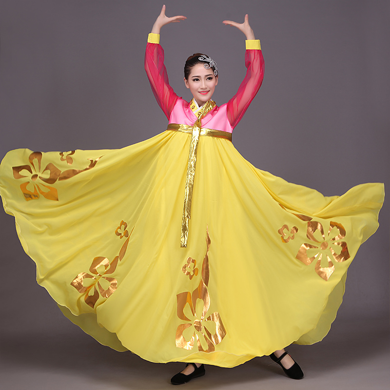 Korean folk dance costume Large skirt long sleeve ethnic style performance suit Female long inspired Hanbok