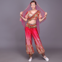 New Xinjiang dance costume Uygur Kazakh ethnic costume embroidered sequins Indian belly dance suit