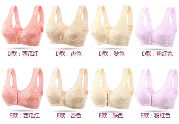 Cotton trung niên mẹ mở khóa không có bọt biển không có vòng thép kích thước lớn phần mỏng cotton phía trước mở khóa đồ lót nữ áo ngực hở lưng