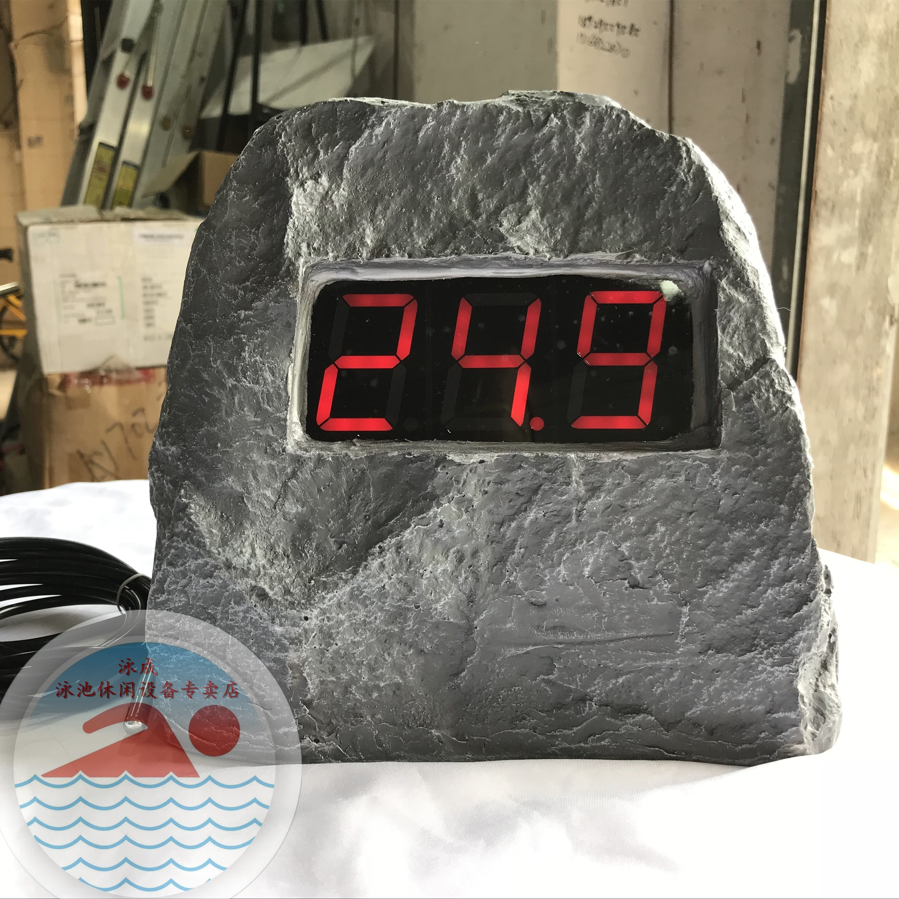 Swimming Pool Hydrotherapy Temperature Display Screen Equipment Sauna Room Special Accessories Water Temperature Hygrometer Probing Imitation Stone Display
