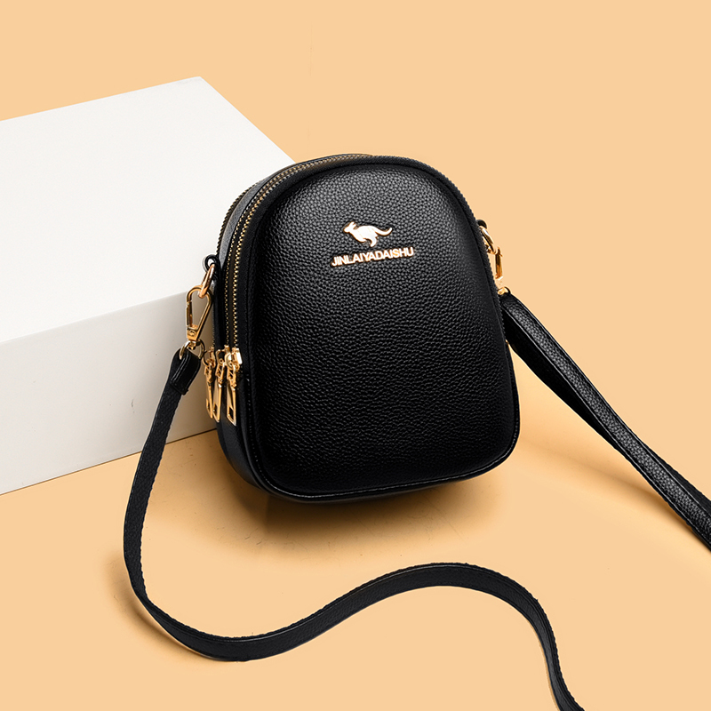 Dihao Kangaroo Genuine Leather Small Bag Three-Layer Women's Bag 2025 New High-End Cowhide Mobile Phone Bag Mini Crossbody Bag Dihao Kangaroo Genuine Leather Small Bag Three-Layer Women's Bag 2025 New High-End Cowhide Mobile Phone Bag Mini Crossbody Bag