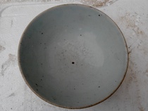 The Qing Dynasty Big Bean Green Glaze Large Bowl with bottom Porcelain Genuine Products and TV props Package Old