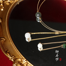Miyu Shifang Xinjiang and Tian Yubai jade seed stock Old-type single pearl sand date green single pearl pendant no bargain