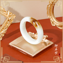 Yushifang Xinjiang natural Hetian Jade and late Mountain material brown sugar thick Loach back hand bracelet 58-59mm on sale