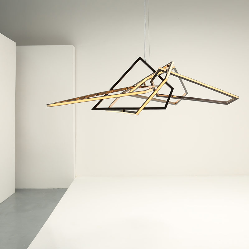 Postmodern light luxury chandelier living room lamp designer creative art villa high-end dining room lamp minimalist line chandelier