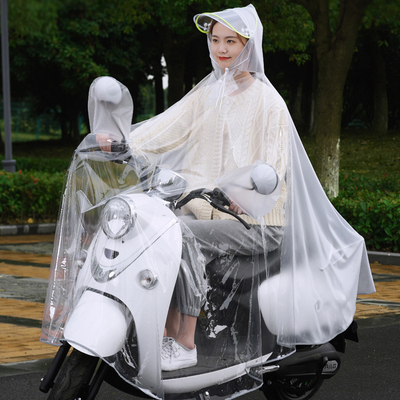 雨衣母子单人男女成人外卖代驾电动瓶自行车加大加厚骑行透明雨披