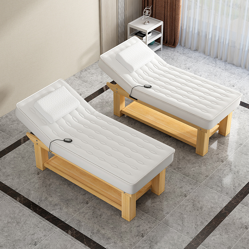 Solid wood beauty bed beauty salon special latex bed massage bed ear picking bed massage bed beauty eyelash bed with chest hole home