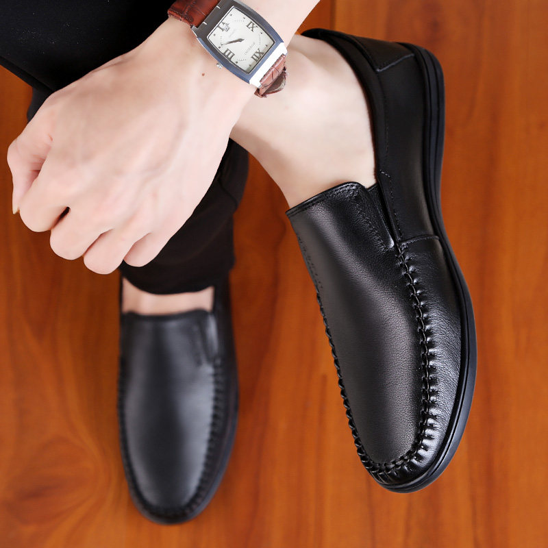 木林森男鞋秋冬季商务鞋正品韩版软底软皮驾车百搭豆豆鞋休闲皮鞋