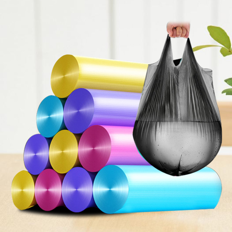 Garbage Bag Wholesale Home Portable Thickened Large Black Vest Type Kitchen Disposable Plastic Bag