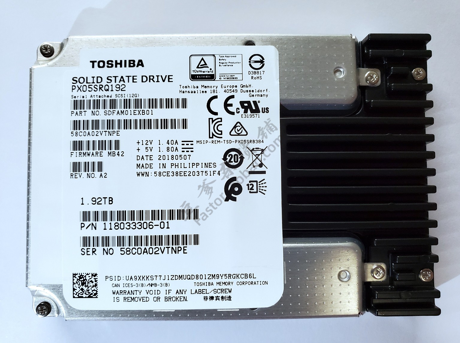 Toshiba PX05 PX04 1.92T SAS 12Gb SSD Enterprise SSD 1DWPD
