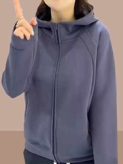 韩国秋冬新款短外套连帽卫衣女士开衫拉链上衣大码洋气加绒加厚潮