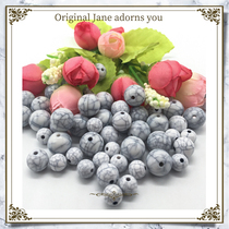 Straight-hole white marble cracked beads environmentally friendly acrylic beads DIY bracelet necklace woven ornaments accessories