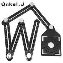 Six-fold ruler multi-function universal locator drilling artifact universal ruler aluminum alloy masonry tile opening locator