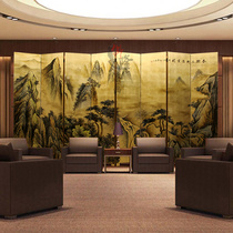 Custom hand-painted Chinese classical paint painting screen Home folding partition Bedroom mural decoration gold leaf landscape art