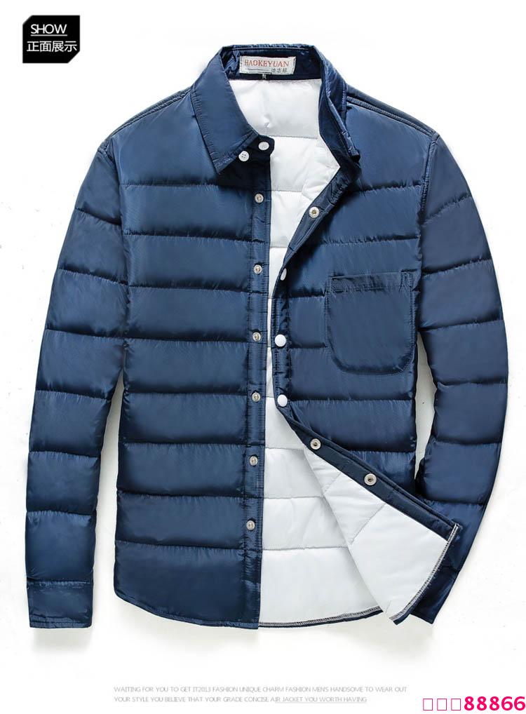 Áo nam mùa đông mới xuống áo cotton trẻ trung áo dài tay Áo khoác mỏng ấm áp quần áo đẹp trai áo sơ mi hàn quốc nam