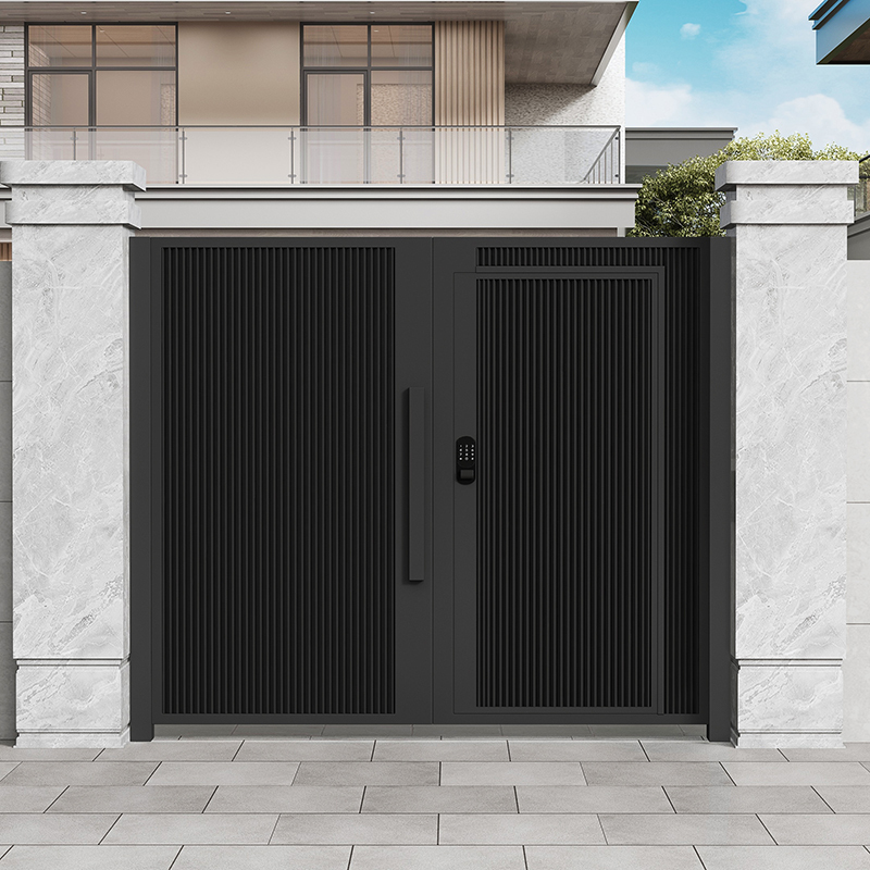 Aluminum Art Door, Modern Minimalist Louvered Door, New Chinese Style Courtyard Door, Community Garden Entrance Door, Self-Built House Yard Door
