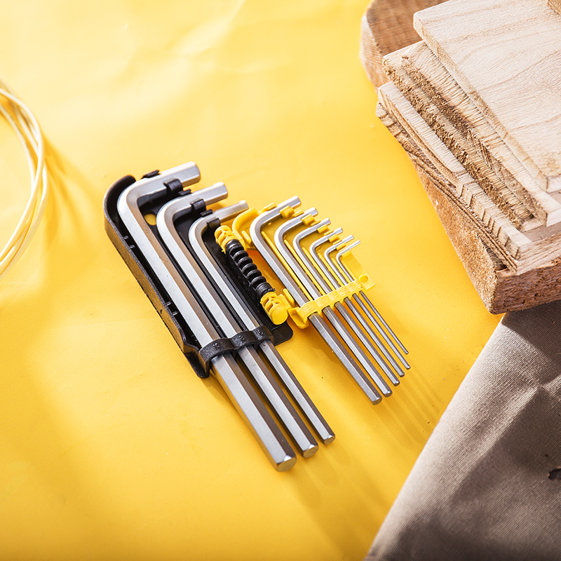 Deli (deli) Long flat head hexagonal wrench pack chromium vanadium steel hexagonal wrench 9 piece DL2173