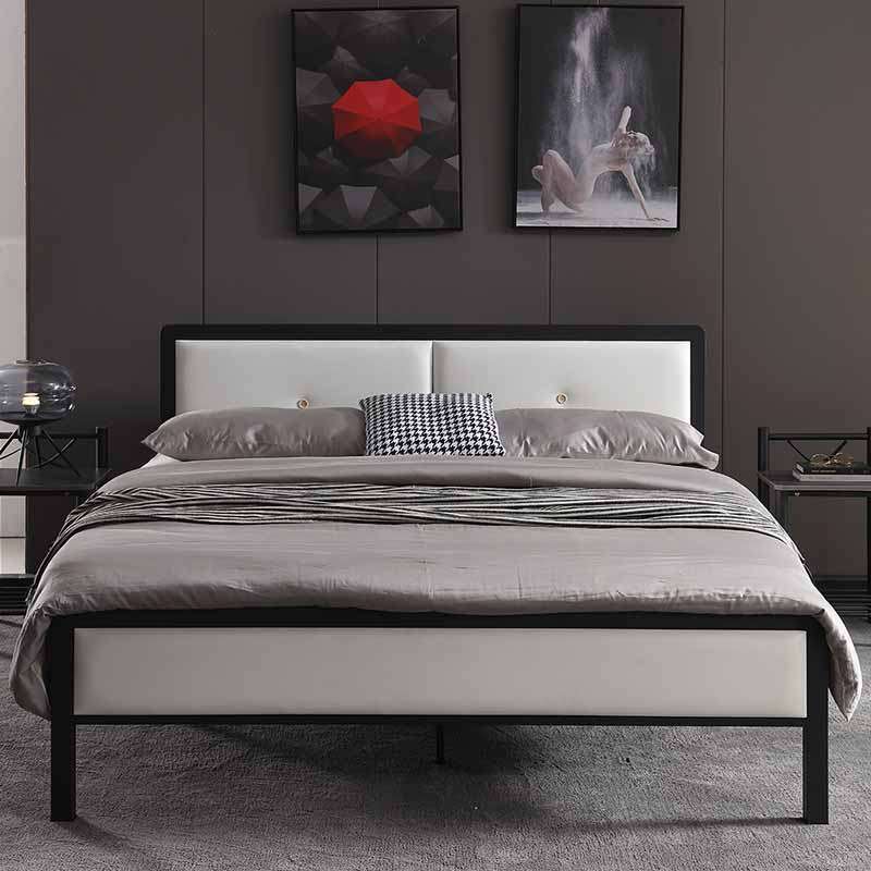 American retro iron frame bed double bed 1 5m dormitory single bed simple steel wood bed European iron bed frame