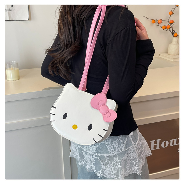 Hello kitty, милый рюкзак, сумка через плечо, портативный мультяшный картхолдер, сумка на одно плечо 荔了个谱 