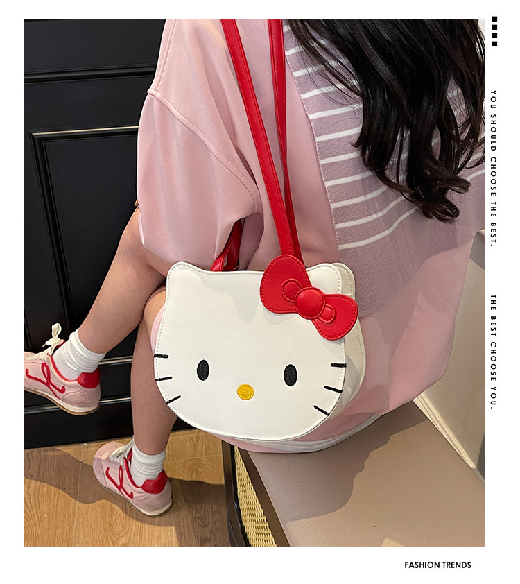 Hello kitty, милый рюкзак, сумка через плечо, портативный мультяшный картхолдер, сумка на одно плечо 荔了个谱 