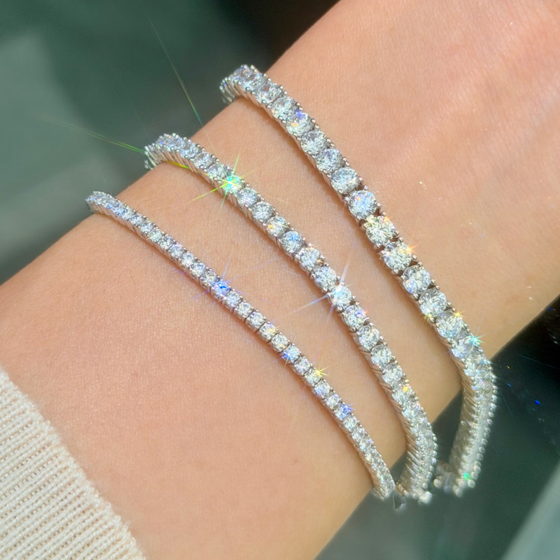 Celebrity-Inspired Sparkling Tennis Bracelet for Women, Full of Zircon Diamonds, Light Luxury Jewelry, Niche Design, High-End Jewelry