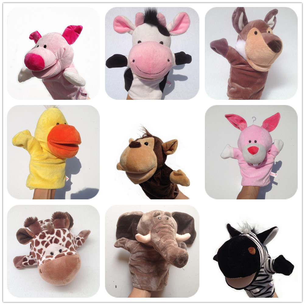 Animal Zhang Mouth Puppet toy mouth able to move children gloves performance Bunny monkey finger doll plush dolls-Taobao