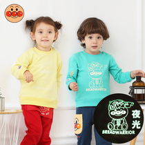 : Bread Superman Childrens Clothing 2021 Spring and Autumn New Childrens Sweater Men and Womens Cotton Long Sleeve Luminous Blouse