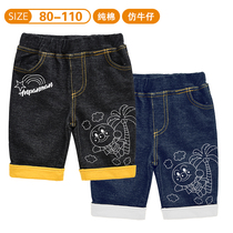 Spot: bread Superman midpants 50% Pants Summer Loaded Child Imitation Denim PURE COTTON BOY CASUAL CHILD PANTS
