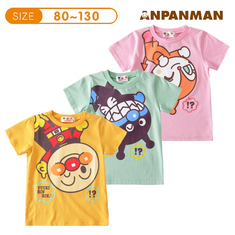 : bread Superman warriors summer pure cotton inverted head short sleeve boy T-shirt female tide girl child round collar blouse 