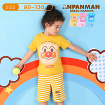 Spot: Export Summer Thin bread Superman Dress Warriors Pure Cotton Children Cartoon Short Sleeve T-shirt Pants Suit