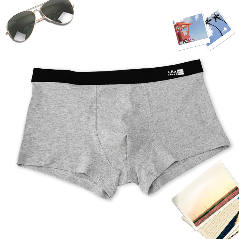 Đồ lót nam Quần bò nam Boxer Cotton Bốn góc Quần short Đầu thoáng khí Trắng Đen Thanh niên thủy triều Mùa hè Gói duy nhất quần sịp siêu nhân