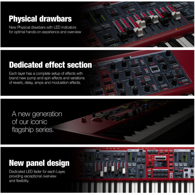 Nordstage4 flagship ເວທີດົນຕີ synthesizer ຫນັກ hammer ສາມເຊັນເຊີແປ້ນພິມ piano ໄຟຟ້າເອເລັກໂຕຣນິກອະໄວຍະວະ