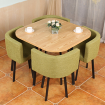 Reception business negotiation table and chair coffee milk tea shop negotiation dining table and chair combination round modern minimalist small apartment light luxury