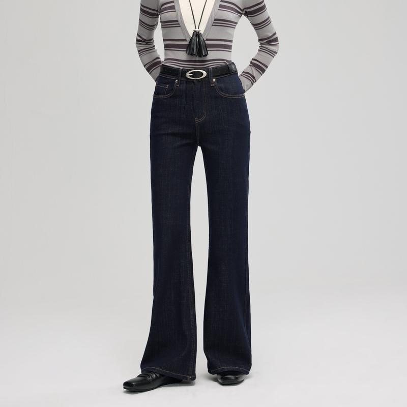 【Big Beard and Big Face Family】Unrestrained Stretchy Flared Jeans That Don'T Fade, Vintage Slimming Raw Denim Pants 【Big Beard and Big Face Family】Unrestrained Stretchy Flared Jeans That Don'T Fade, Vintage Slimming Raw Denim Pants