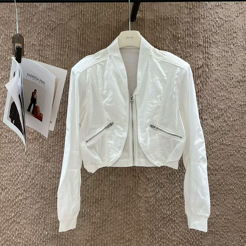 2026 Spring/Summer New European Style Niche Design Curved Multi-Zipper Stand Collar Sun Protection Jacket Casual Top Trend