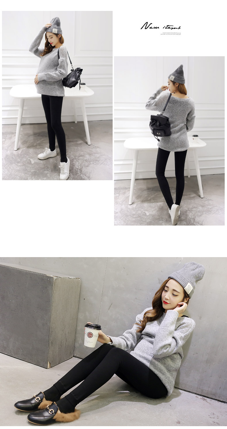 Bà bầu quần legging mùa đông cộng với quần nhung dày cho bà bầu mùa thu và mùa đông mặc bà bầu quần nâng bụng quần quần size lớn yếm bầu 