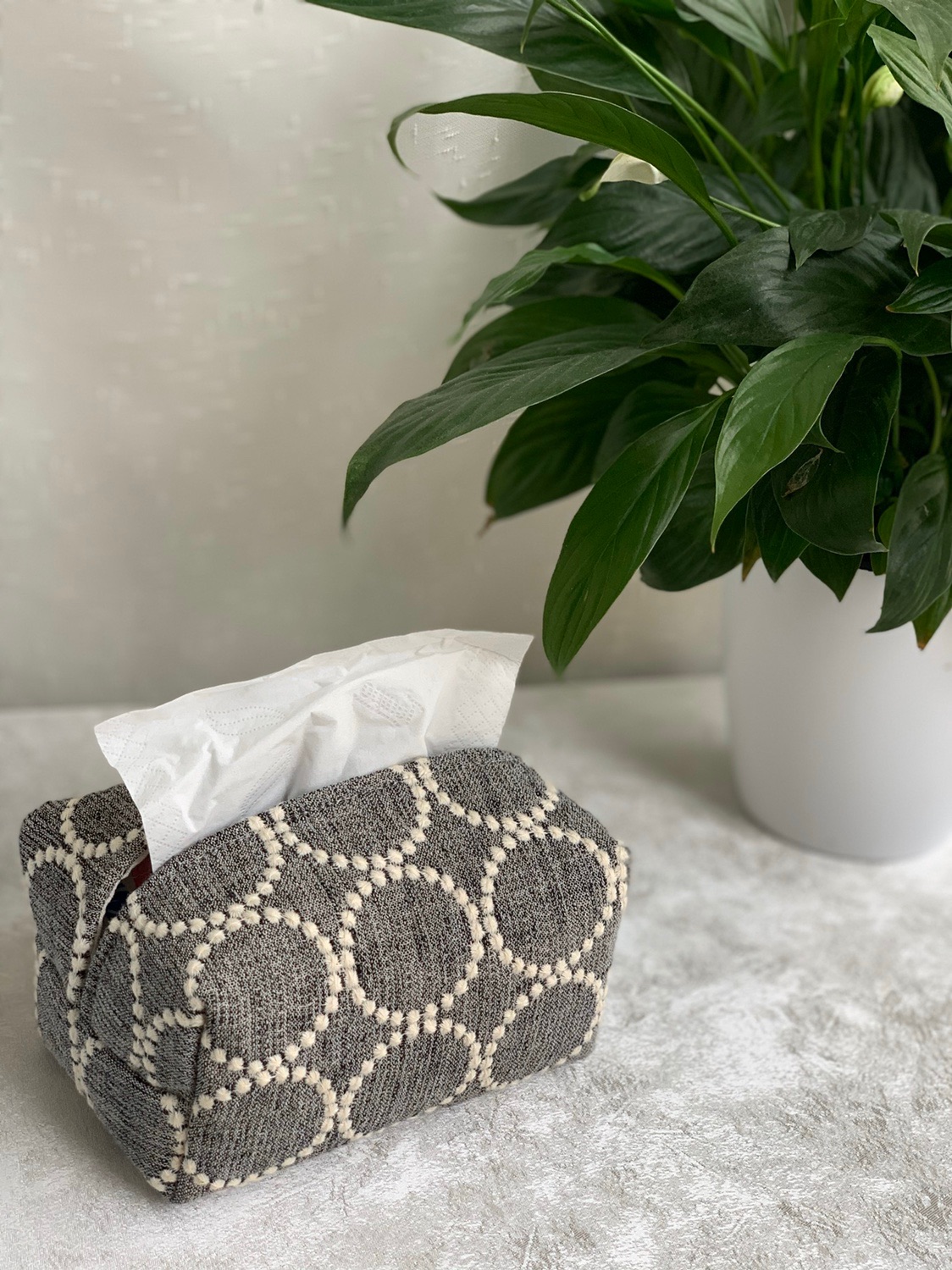 Treasures handmade custom Japanese embroidery non-Minagawa Akira circle tambourine symphony three-dimensional tissue box draws