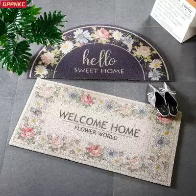 Floor mat Home entry mat American light luxury semi-circular net red ins silk ring blanket outdoor thickened PVC non-slip floor mat
