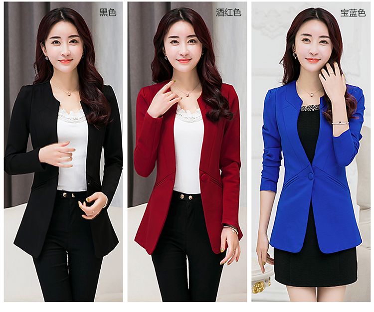 Áo khoác nữ nhỏ phù hợp với mùa xuân hè 2019 phiên bản Hàn Quốc của việc tự tu luyện trong phần dài của bộ đồ ngắn nữ dài tay phù hợp với kích thước lớn giải trí - Business Suit áo kiểu nữ đẹp 2021