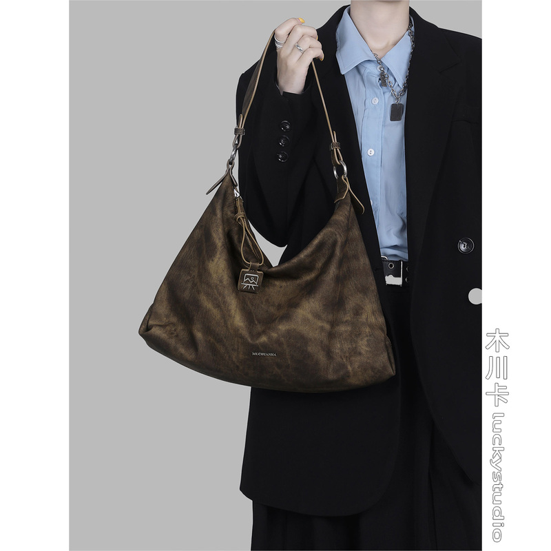 Mukuanka Original Dune Hobo Bag Large Capacity Tote Niche Retro Single Shoulder Crossbody Bag Women's Bag 2026 New Model