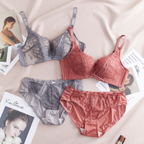 Lady Red Lingerie Briefs Suit Female Lace Sexy Bra Teen Poly bra Side collection of the pair of breast and two sets