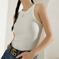 White artificial vest female summer knit sleeveless blouse with small crowdsourced design sensation Nets tight fit sexy t-shirt