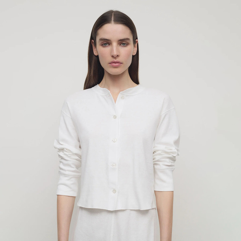 R0W Style Women's Early Autumn Cotton Cardigan Long-Sleeve T-Shirt Top, Kendall Jenner Style 233D