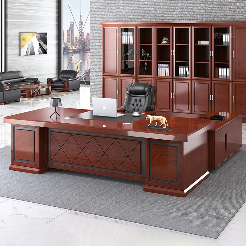 Office furniture boss table boss table big Pantai solid wood paint boss desk simple modern combination