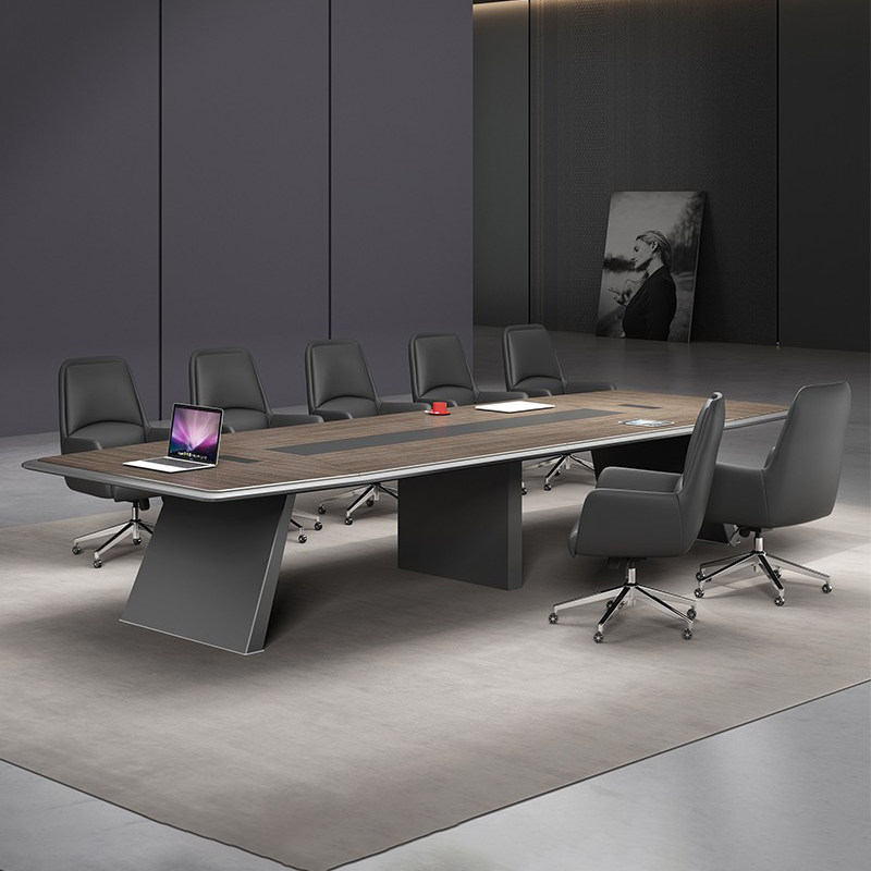 Brief Modern Conference Table Office Furniture Strips Table Meeting Room Large Reception Negotiation Desk Chair Composition