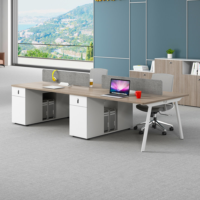 New Staff Office Desk and chairs Composition furniture minimalist Hyundai 6 4 4 People with staff steel frame Seat Office Table