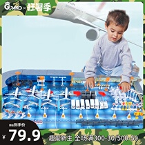 Toy plane model simulation International Airport helicopter airliner scene set Assembly model Childrens Day gift